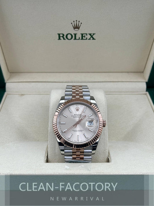 Datejust 41mm 126331 Jubilee Grey Fluted Dial Two-Tone 18K Rose Gold Wrapped Clean Factory