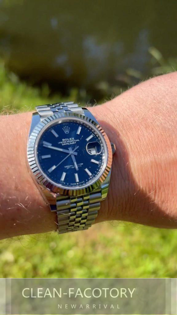 Datejust 41mm Jubilee Blue Dial White Gold Fluted Bezel Clean Factory