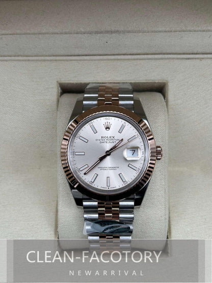 Datejust 41mm 126331 Jubilee Grey Fluted Dial Two-Tone 18K Rose Gold Wrapped Clean Factory