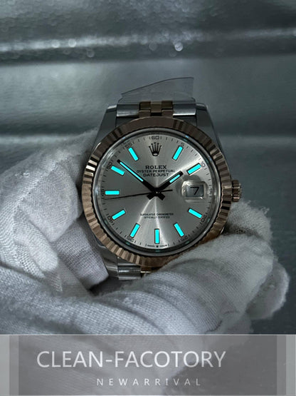 Datejust 41mm 126331 Jubilee Grey Fluted Dial Two-Tone 18K Rose Gold Wrapped Clean Factory