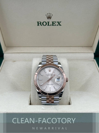 Datejust 41mm 126331 Jubilee Grey Fluted Dial Two-Tone 18K Rose Gold Wrapped Clean Factory