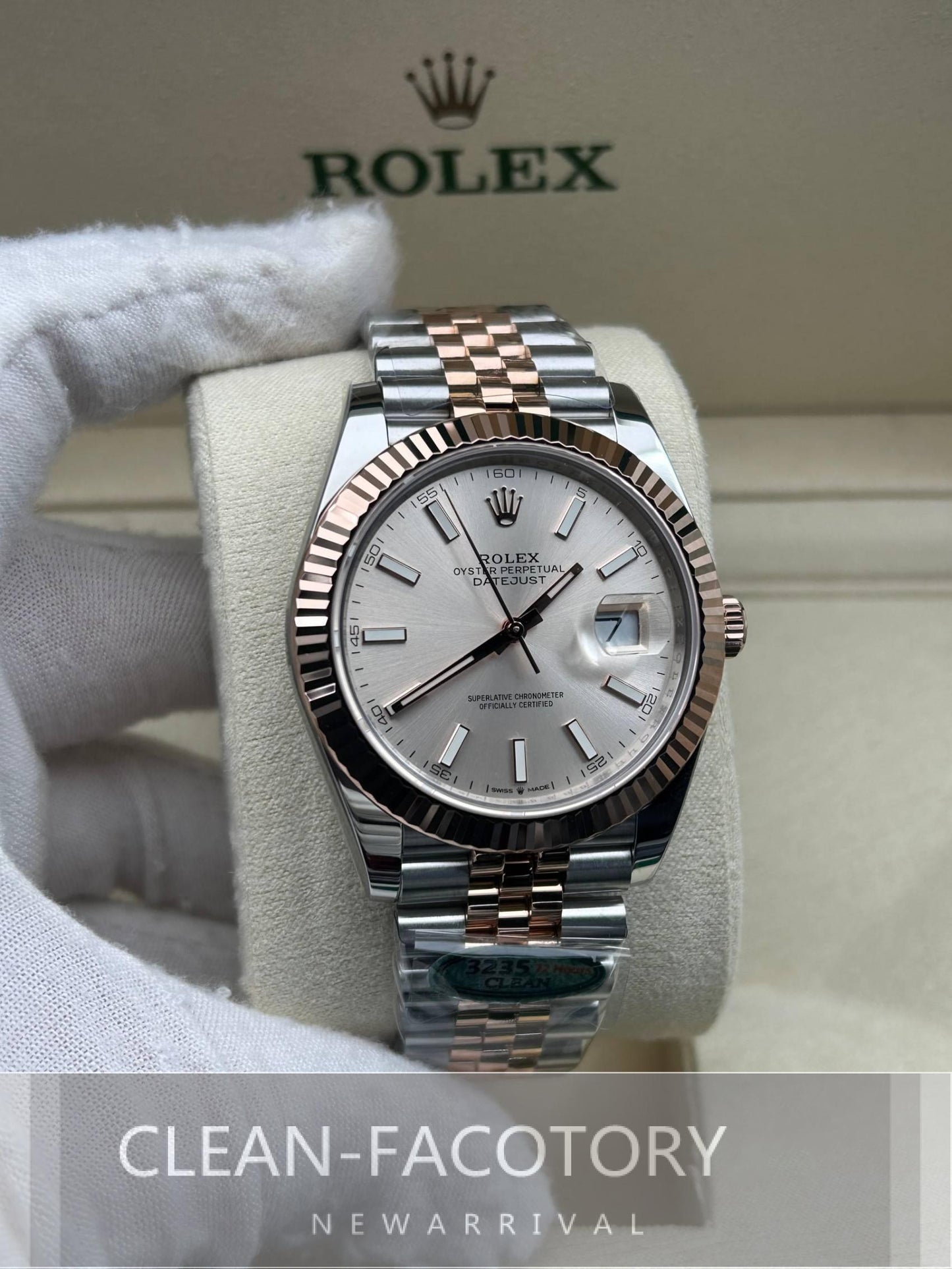 Datejust 41mm 126331 Jubilee Grey Fluted Dial Two-Tone 18K Rose Gold Wrapped Clean Factory