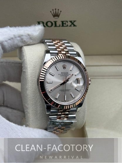 Datejust 41mm 126331 Jubilee Grey Fluted Dial Two-Tone 18K Rose Gold Wrapped Clean Factory