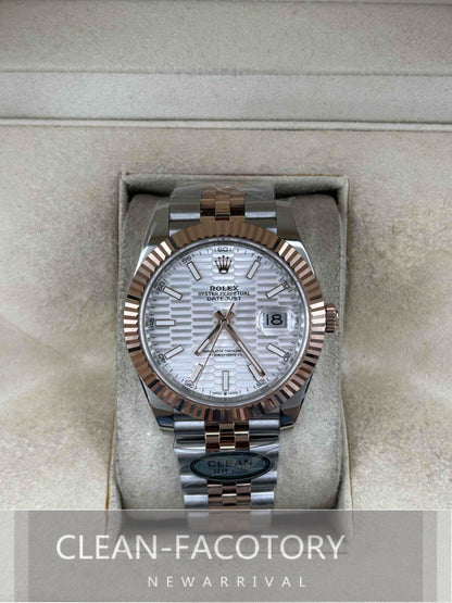 Datejust 41mm 126331 Jubilee Grey Fluted Dial Two-Tone 18K Rose Gold Wrapped – Clean Factory