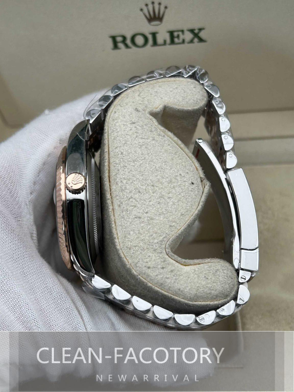 Datejust 41mm 126331 Jubilee Grey Fluted Dial Two-Tone 18K Rose Gold Wrapped – Clean Factory