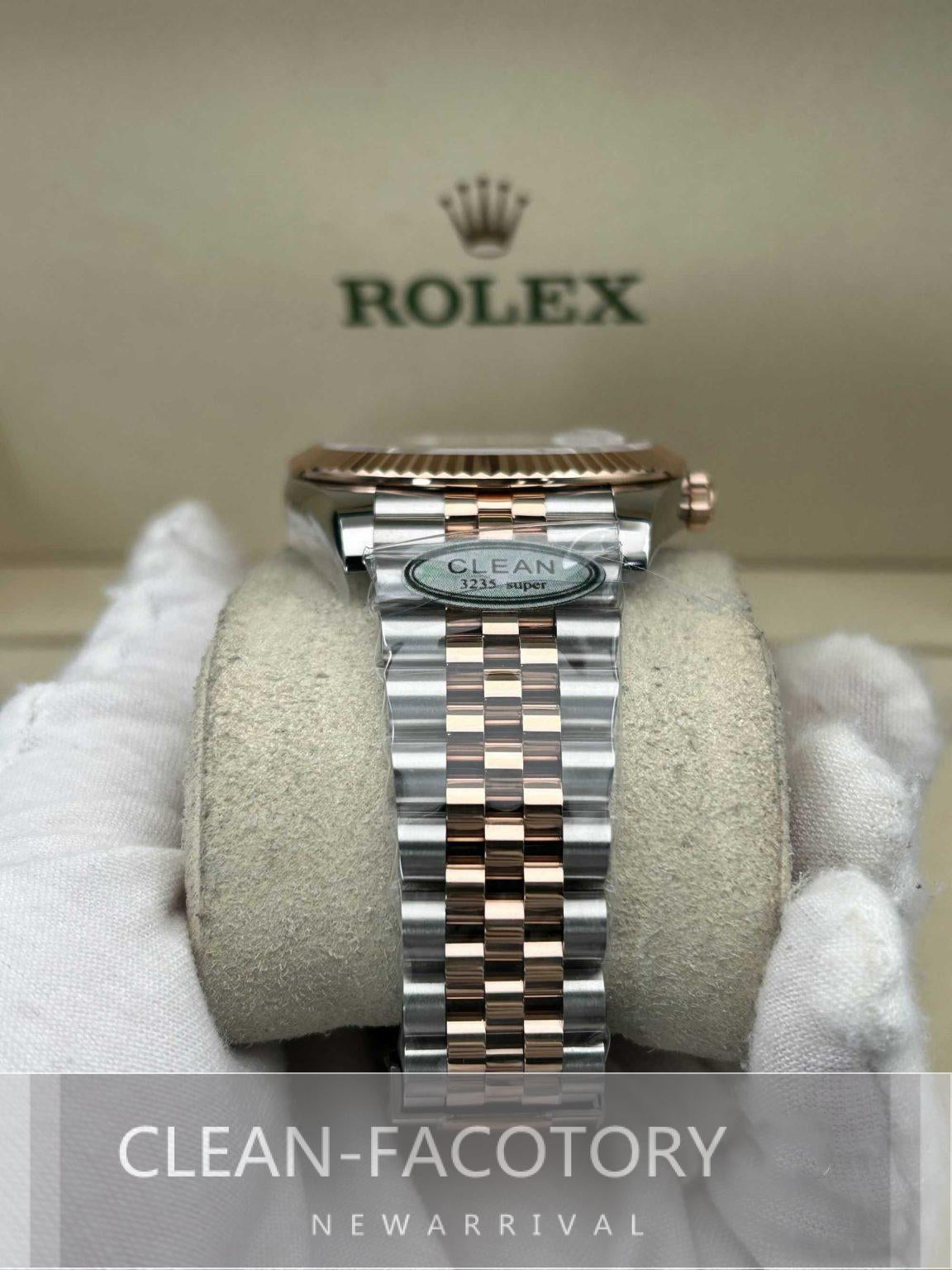 Datejust 41mm 126331 Jubilee Grey Fluted Dial Two-Tone 18K Rose Gold Wrapped – Clean Factory