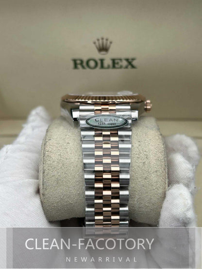 Datejust 41mm 126331 Jubilee Grey Fluted Dial Two-Tone 18K Rose Gold Wrapped – Clean Factory
