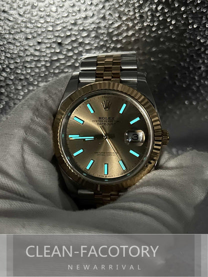 Datejust 41mm 126333 Jubilee Two-Tone Yellow Gold Dial Fluted Bezel 18K Gold Clean Factory