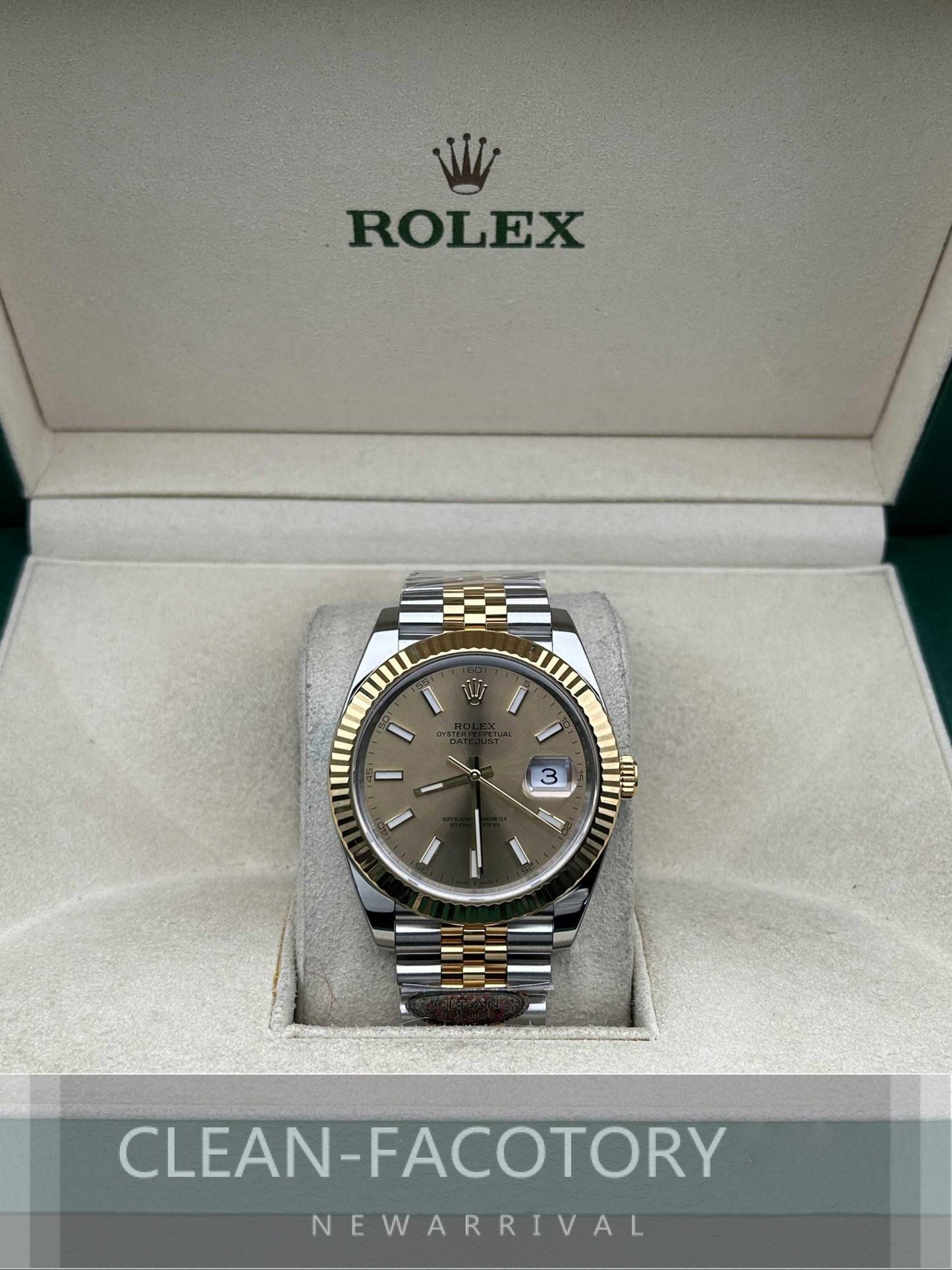 Datejust 41mm 126333 Jubilee Two-Tone Yellow Gold Dial Fluted Bezel 18K Gold Clean Factory