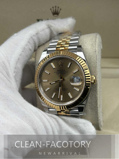 Datejust 41mm 126333 Jubilee Two-Tone Yellow Gold Dial Fluted Bezel 18K Gold Clean Factory