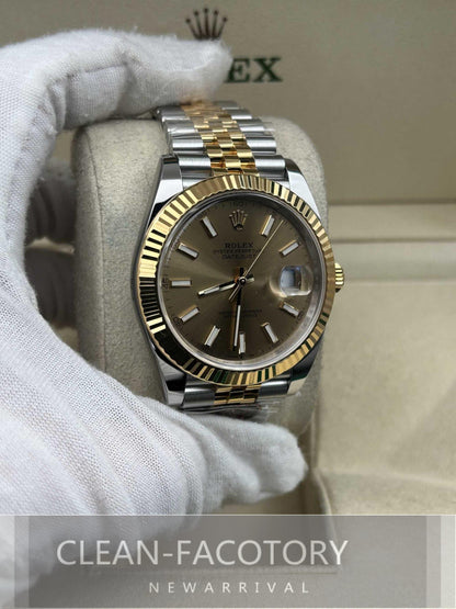 Datejust 41mm 126333 Jubilee Two-Tone Yellow Gold Dial Fluted Bezel 18K Gold Clean Factory