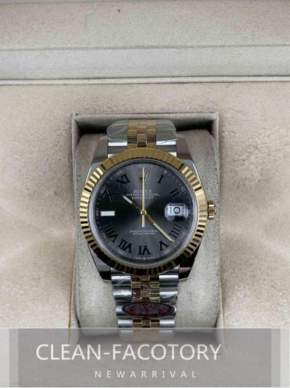 Datejust 41mm 126333 Jubilee Two-Tone “Wimbledon Dial” Yellow Gold Fluted Bezel Clean Factory