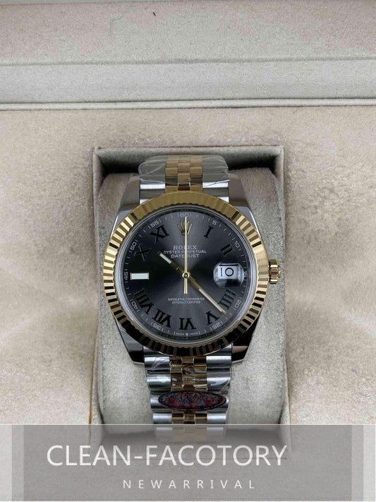 Datejust 41mm 126333 Jubilee Two-Tone “Wimbledon Dial” Yellow Gold Fluted Bezel Clean Factory