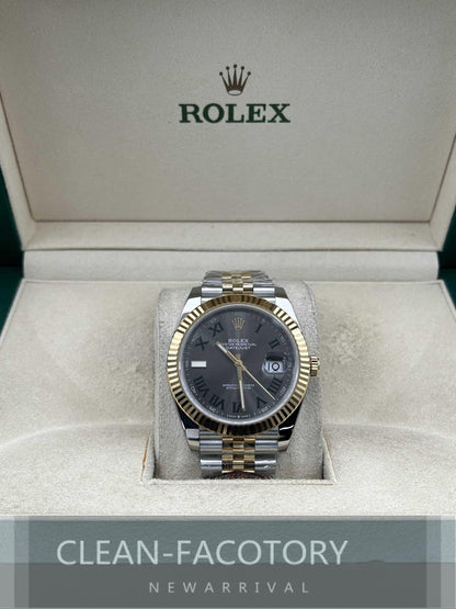 Datejust 41mm 126333 Jubilee Two-Tone “Wimbledon Dial” Yellow Gold Fluted Bezel Clean Factory