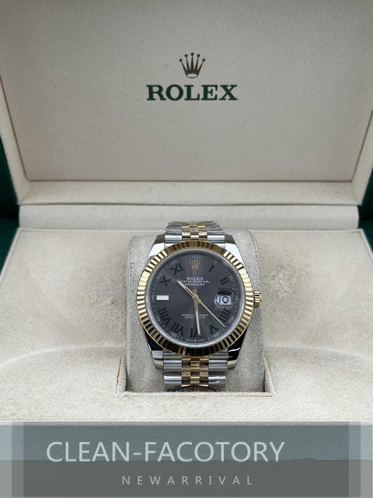 Datejust 41mm 126333 Jubilee Two-Tone “Wimbledon Dial” Yellow Gold Fluted Bezel Clean Factory