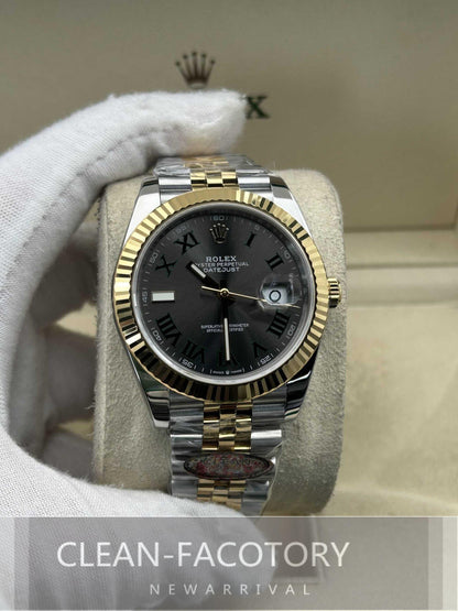 Datejust 41mm 126333 Jubilee Two-Tone “Wimbledon Dial” Yellow Gold Fluted Bezel Clean Factory