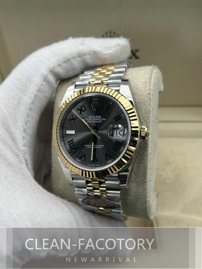 Datejust 41mm 126333 Jubilee Two-Tone “Wimbledon Dial” Yellow Gold Fluted Bezel Clean Factory