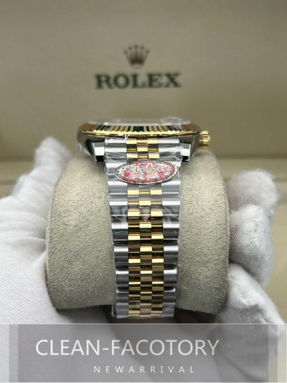Datejust 41mm 126333 Jubilee Two-Tone “Wimbledon Dial” Yellow Gold Fluted Bezel Clean Factory