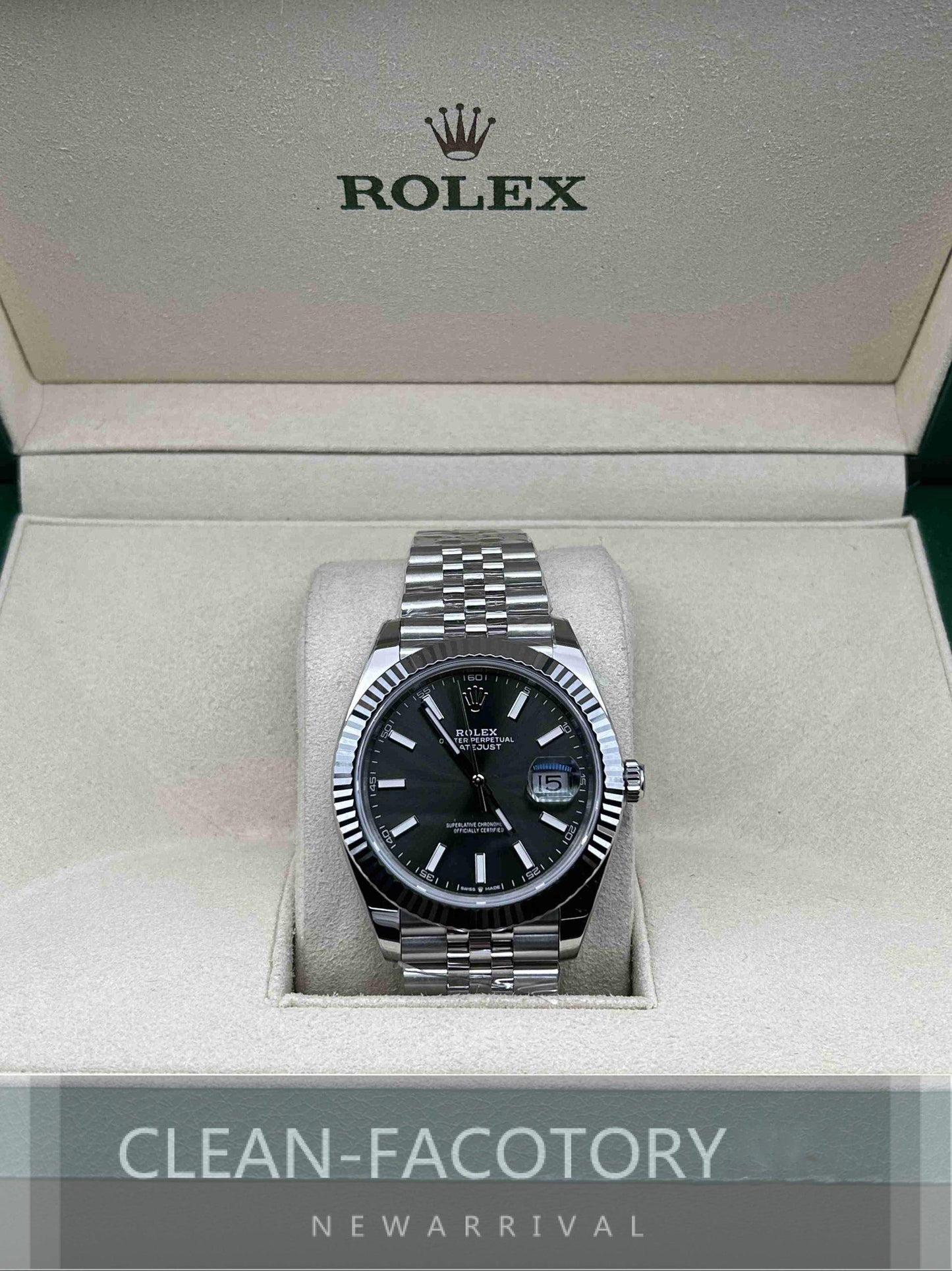 Datejust 41mm 126334 Jubilee Green Dial White Gold Fluted Bezel