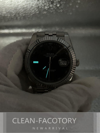 Datejust 41mm 126334 Slate Grey Dial Jubilee White Gold Fluted Bezel Clean Factory