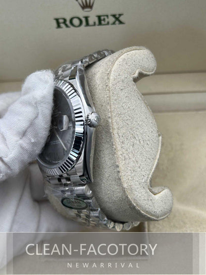 Datejust 41mm 126334 Slate Grey Dial Jubilee White Gold Fluted Bezel Clean Factory