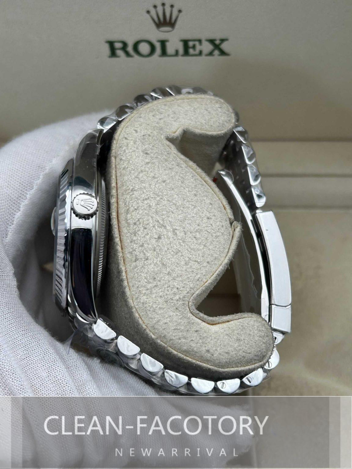 Datejust 41mm 126334 Slate Grey Dial Jubilee White Gold Fluted Bezel Clean Factory