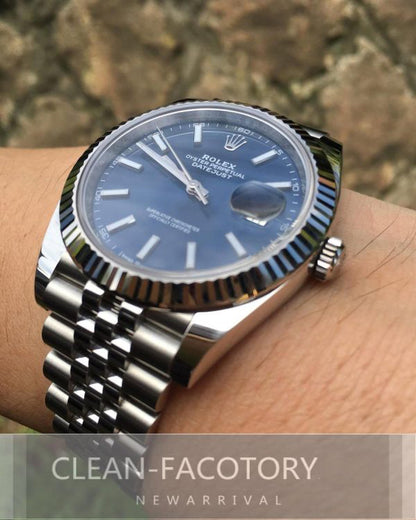 Datejust 41mm Jubilee Blue Dial White Gold Fluted Bezel Clean Factory