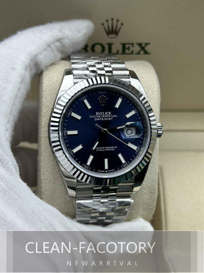 Datejust 41mm Jubilee Blue Dial White Gold Fluted Bezel Clean Factory