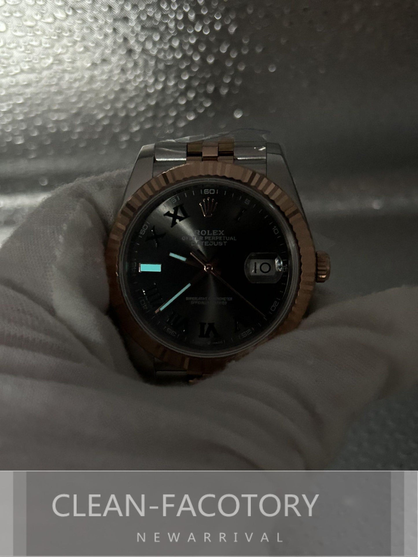 Datejust 41mm 126331 Jubilee Two-Tone Rose Gold Slate Grey Dial Fluted Bezel Clean Factory