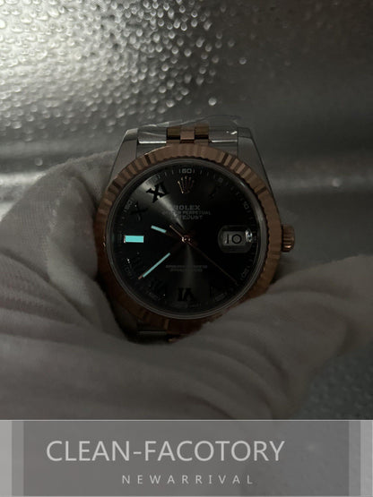Datejust 41mm 126331 Jubilee Two-Tone Rose Gold Slate Grey Dial Fluted Bezel Clean Factory