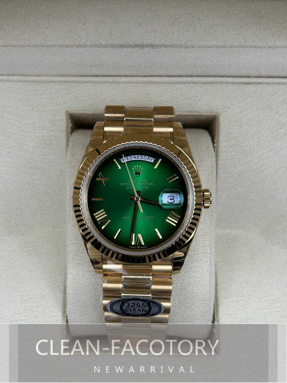Day-Date 228235 40mm Green Ombre Dial Rose Gold President Clean Factory
