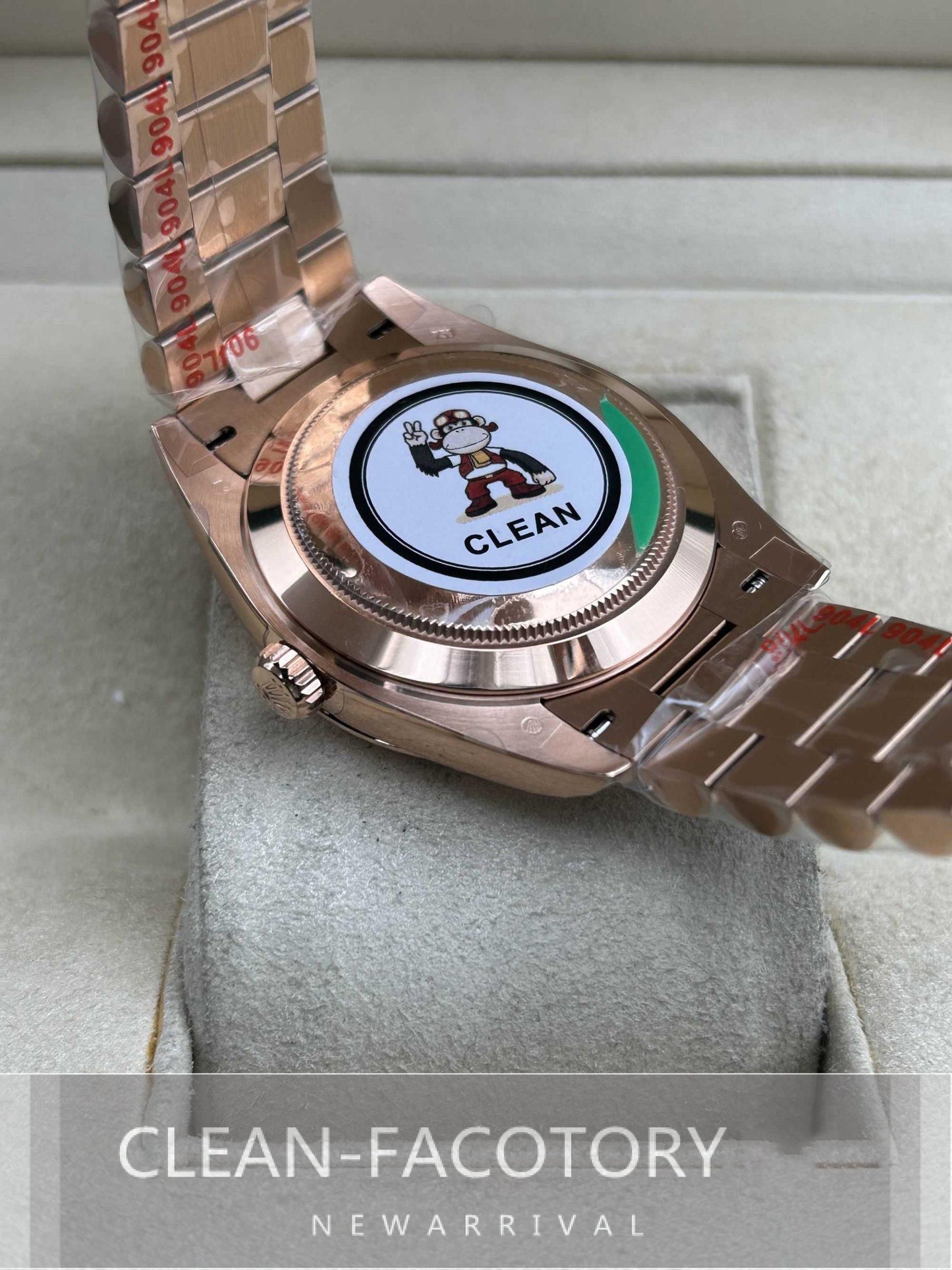 Day-Date 228235 40mm Rose Gold Chocolate Dial Baguette Diamonds President Clean Factory