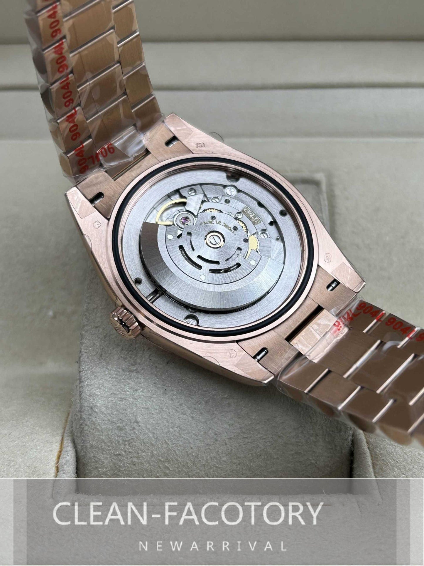 Day-Date 228235 40mm Rose Gold Chocolate Dial Baguette Diamonds President Clean Factory