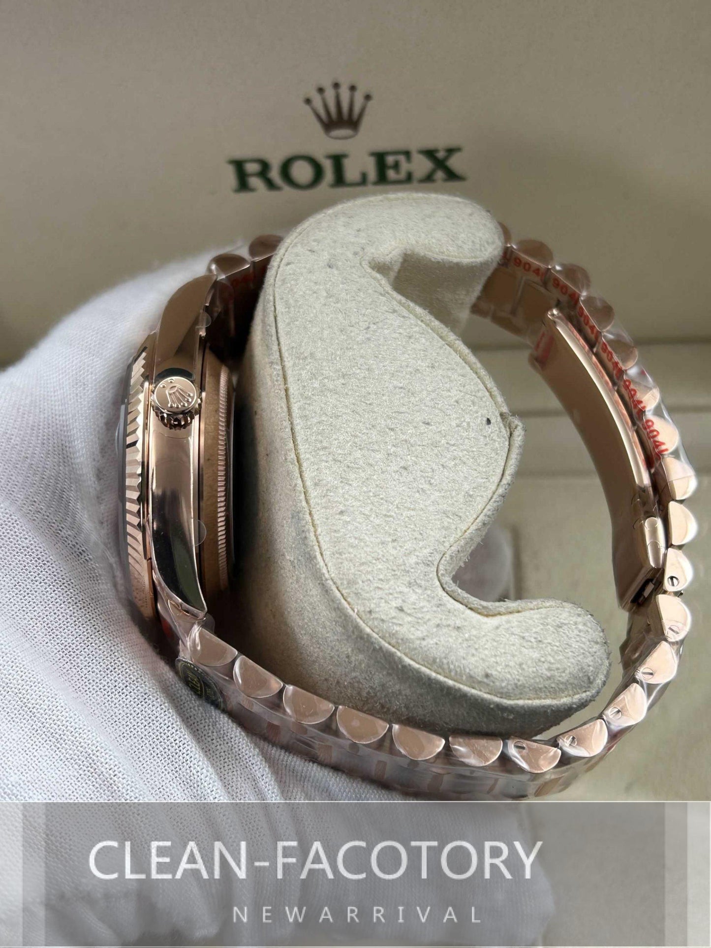 Day-Date 228235 40mm Rose Gold Chocolate Dial Baguette Diamonds President Clean Factory