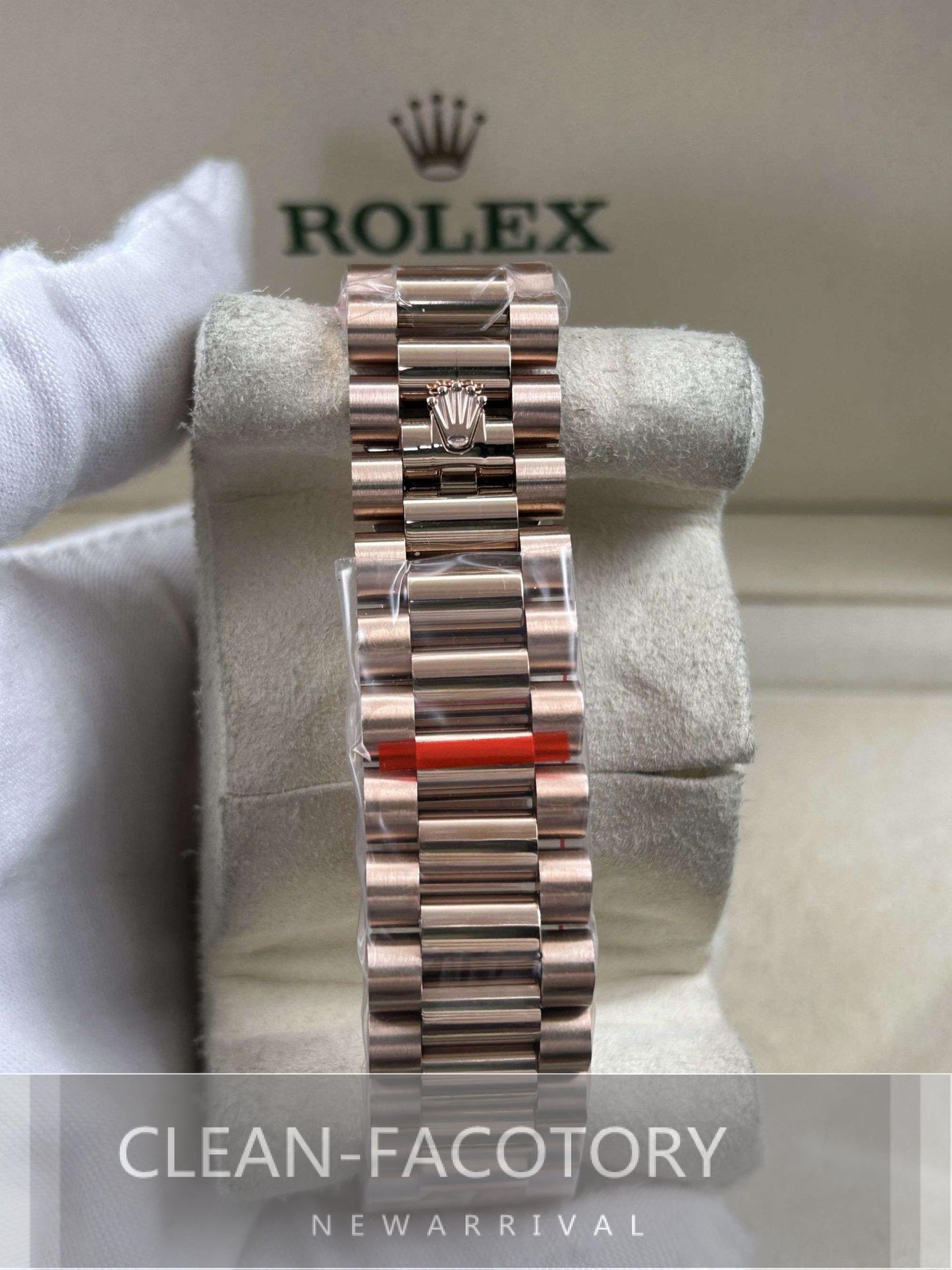 Day-Date 228235 40mm Rose Gold Chocolate Dial Baguette Diamonds President Clean Factory