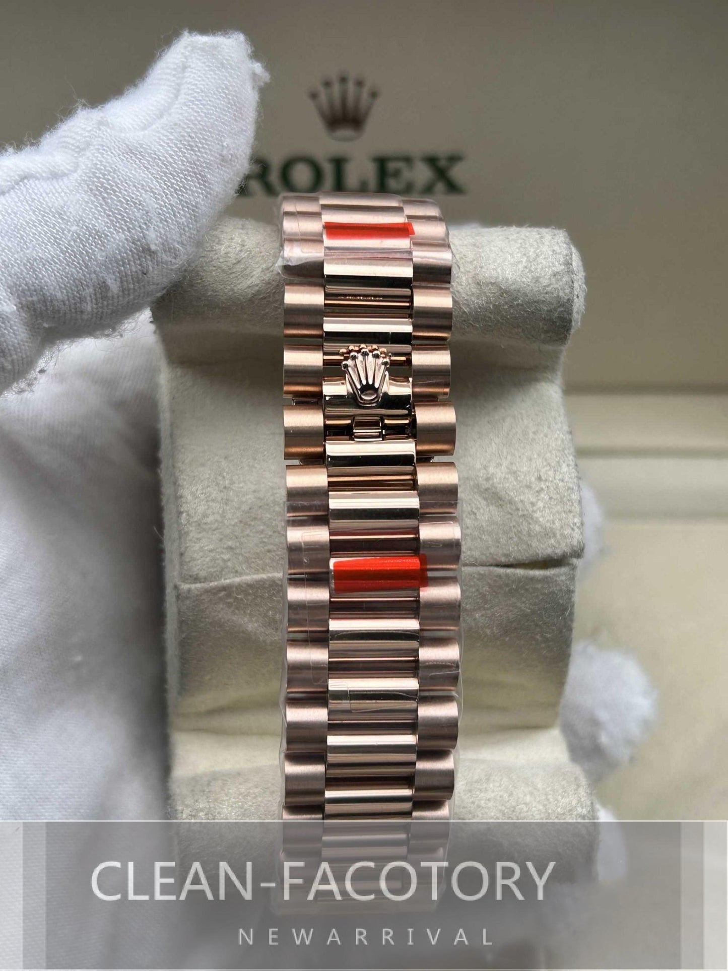 Day-Date 228235 40mm Rose Gold Eisenkiesel Dial Baguette Diamonds President Clean Factory