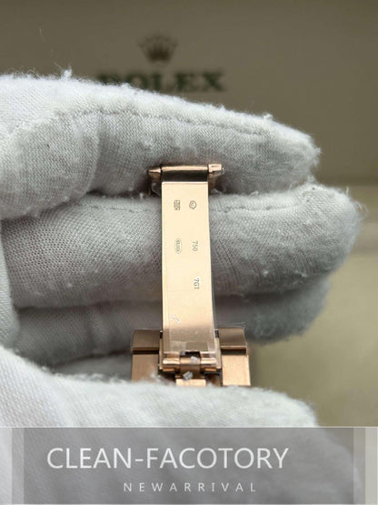 Day-Date 228235 40mm Rose Gold Eisenkiesel Dial Baguette Diamonds President Clean Factory