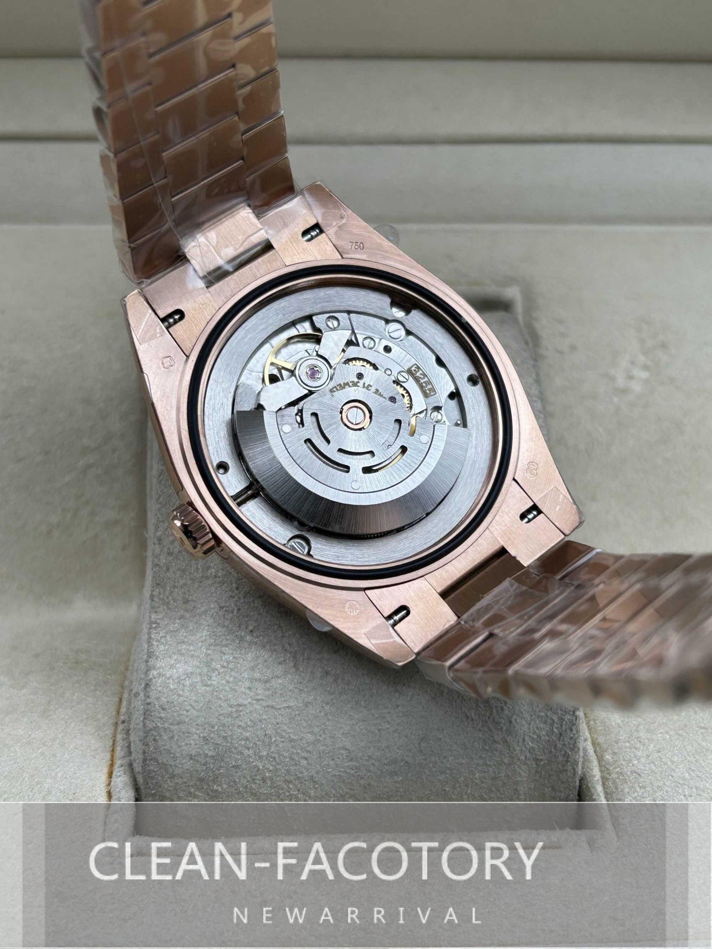 Day-Date 228235 40mm Rose Gold Eisenkiesel Dial Baguette Diamonds President Clean Factory