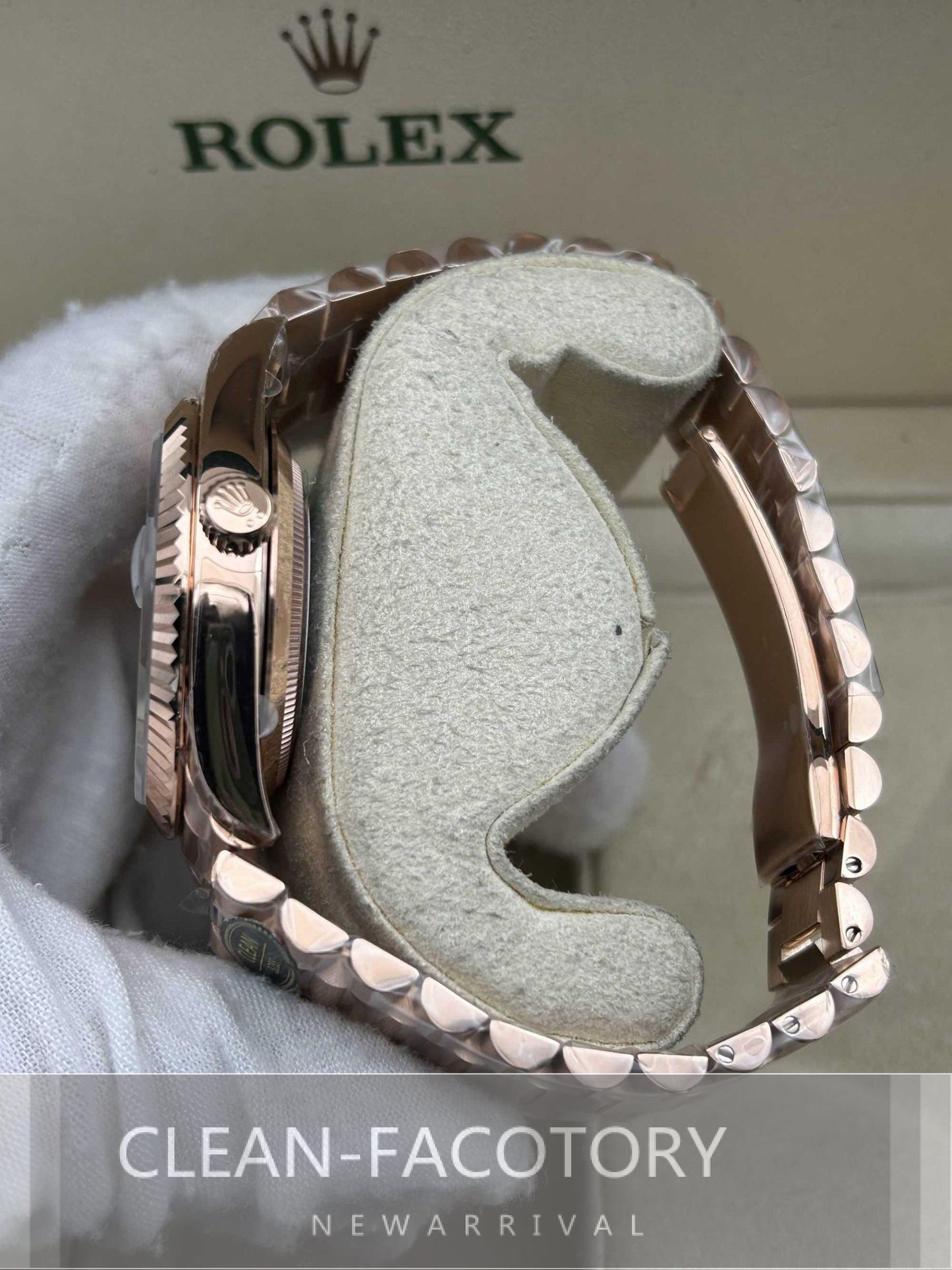 Day-Date 228235 40mm Rose Gold Eisenkiesel Dial Baguette Diamonds President Clean Factory