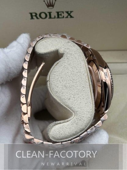 Day-Date 228235 40mm Rose Gold Eisenkiesel Dial Baguette Diamonds President Clean Factory