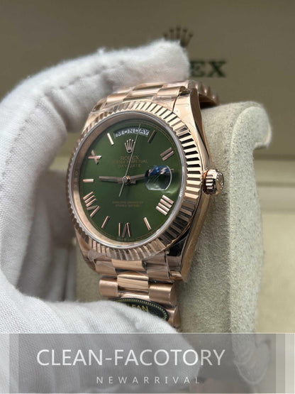 Day-Date 228235 40mm Rose Gold Olive Green Dial President Clean Factory