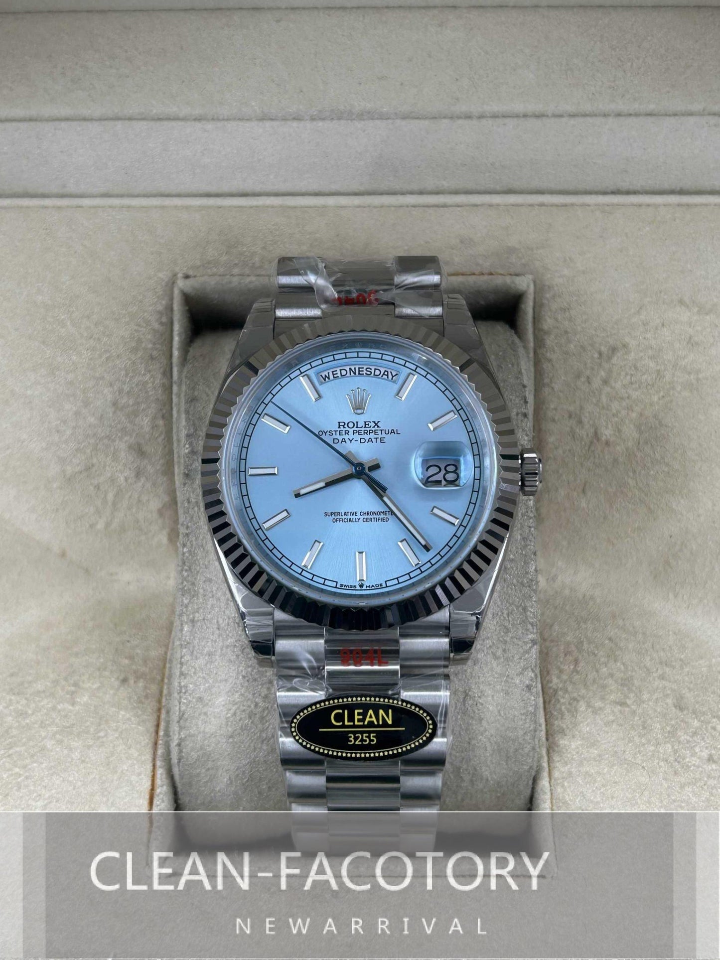 Day-Date 228236 40mm Ice Blue Dial Platinum President Clean Factory