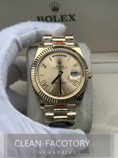 Day-Date 228238 40mm Yellow Gold 18K President Roman Markers Clean Factory