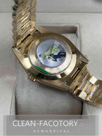 Day-Date 228238 40mm Yellow Gold Black Dial Baguette Diamonds President Clean Factory