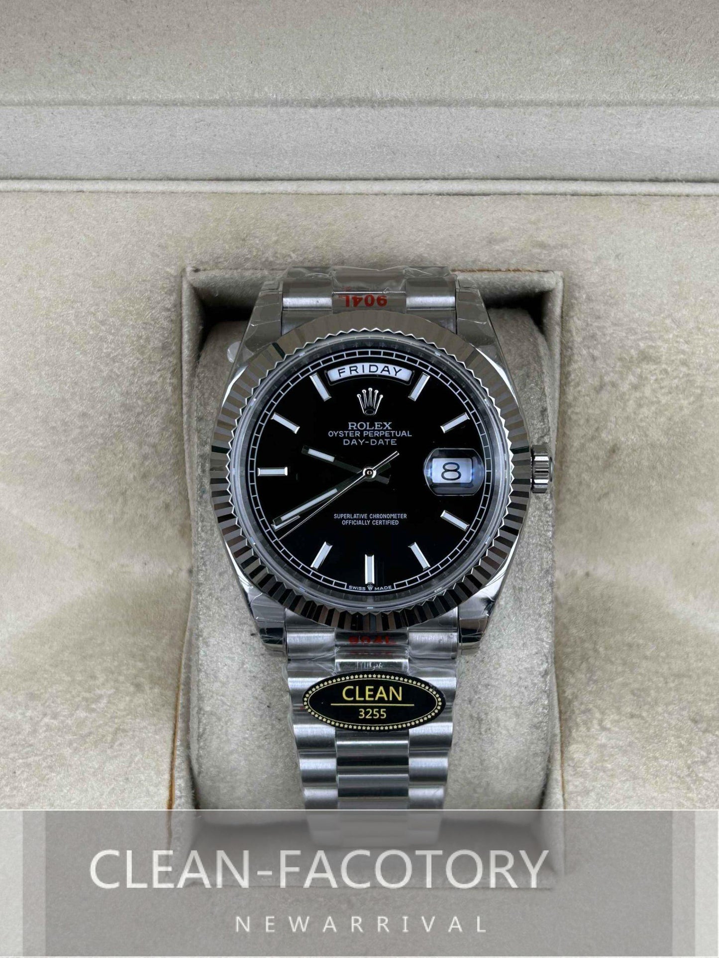 Day-Date 228239 40mm Platinum Black Dial President Clean Factory