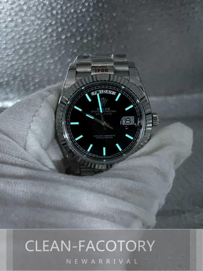 Day-Date 228239 40mm Platinum Black Dial President Clean Factory