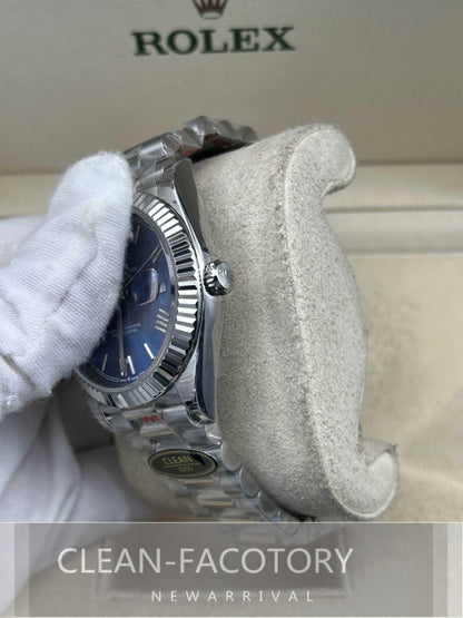 Day-Date 228239 40mm White Gold Blue Dial Roman Markers President Clean Factory