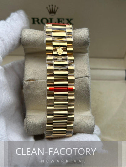 Day-Date 228348RBR 40mm Yellow Gold Black Onyx Dial Baguette Diamonds President Clean Factory