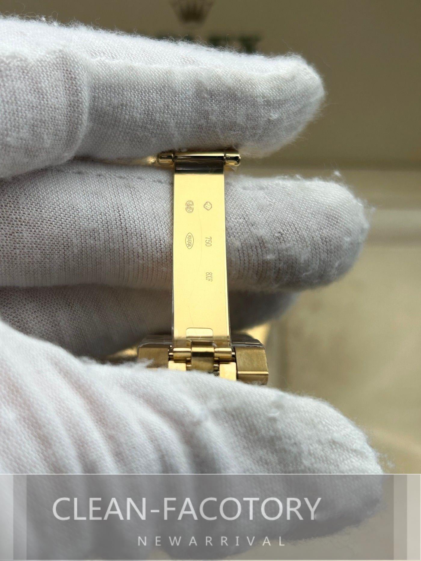 Day-Date 228348RBR 40mm Yellow Gold Black Onyx Dial Baguette Diamonds President Clean Factory