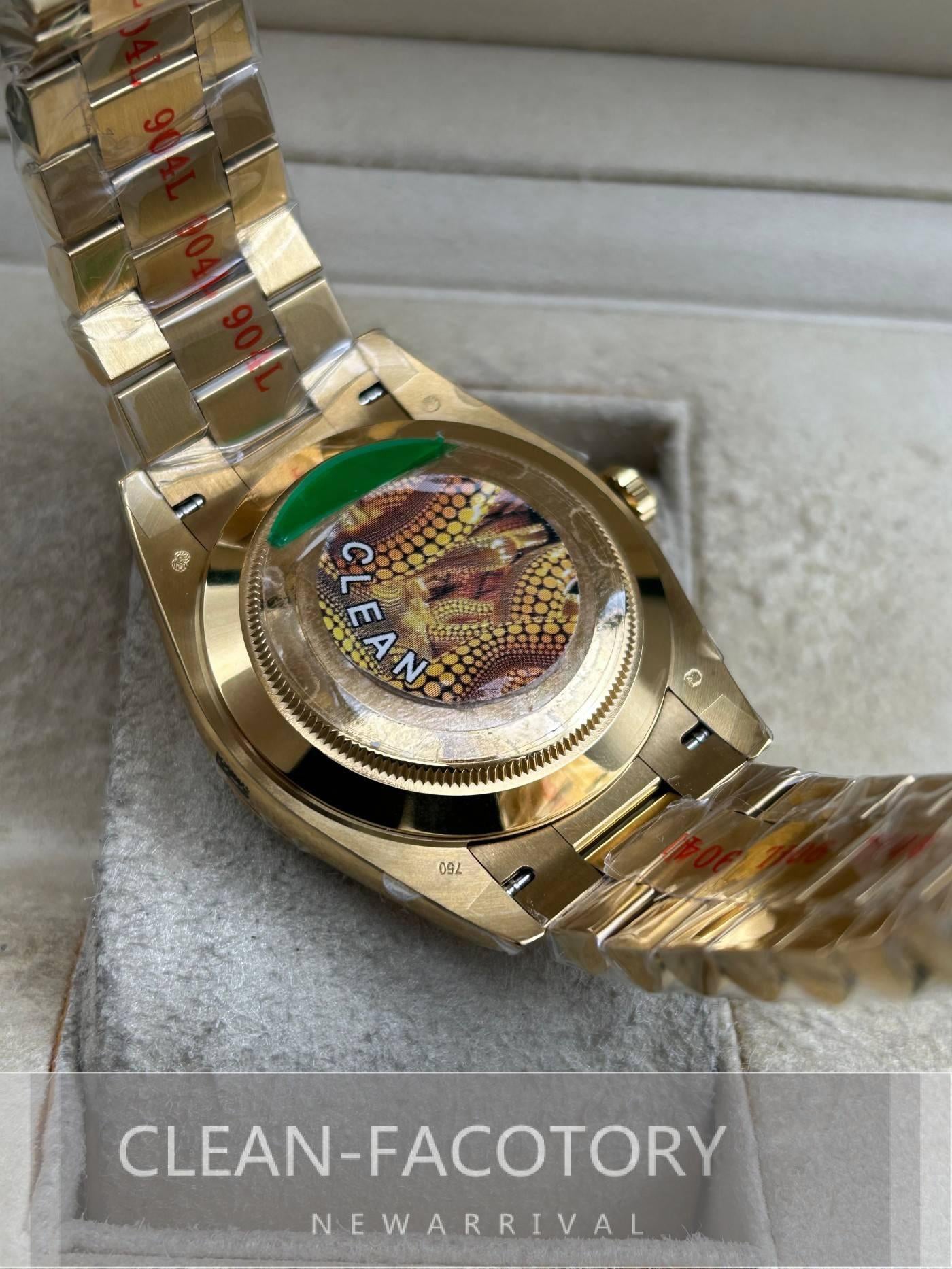 Day-Date 228348RBR 40mm Yellow Gold Black Onyx Dial Baguette Diamonds President Clean Factory